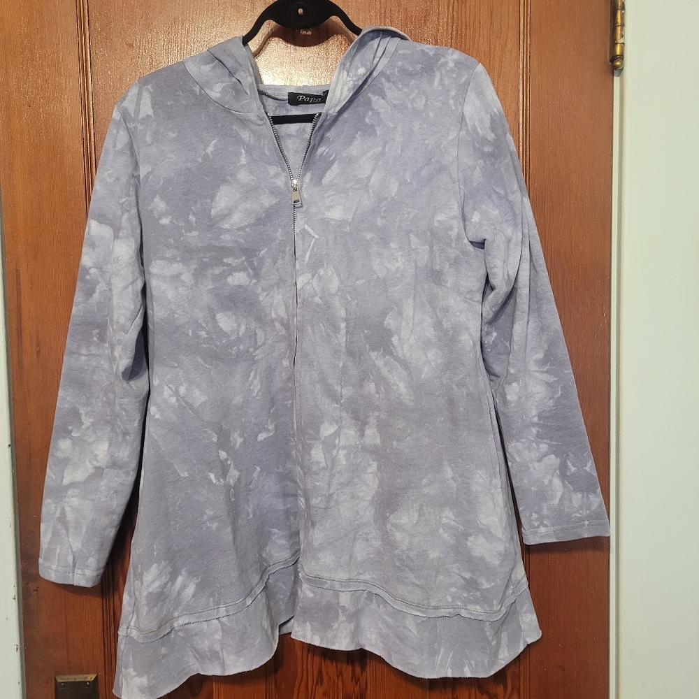 PAPA blue zipper sweater